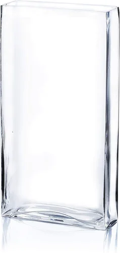 Vista 17 de WGV - Jarrón rectangular alto de bloque, ancho de 2 pulgadas, largo de 8 pulgadas, altura de 10 pulgadas, recipiente floral de vidrio transparente