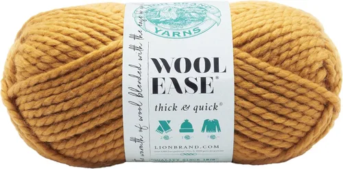 Vista 117 de Lion Brand Yarn - Ovillo de lana Wool-Ease Thick & Quick color fuerza aérea Super Bulky Wool Acrylic Blend Fiber for Soft Hats, Sweaters, Chunky