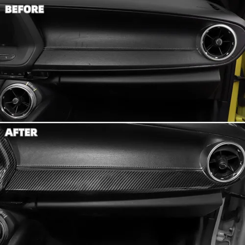 Vista 2 de Cubierta de panel frontal Co-Pilot de fibra de carbono para salpicadero, compatible con Chevrolet Camaro 2017-2024