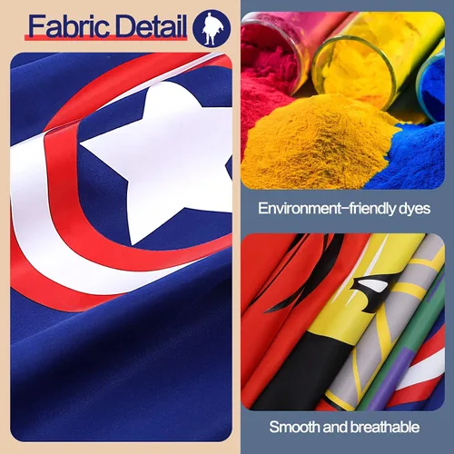 Vista 3 de DAOKEY Capas de superhéroe para niños de 3 a 10 años regalos para niños de dibujos animados disfraces de fiesta regalos de Pascua Navidad capas