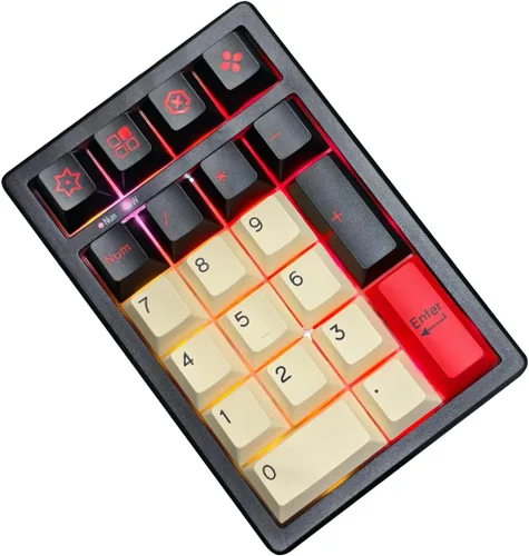 Vista 13 de BOYI TD21 - Teclado numérico de intercambio en caliente, 21 teclas Mini Numpad, teclado portátil Bluetooth5.0/2.4G/teclado con cable numérico