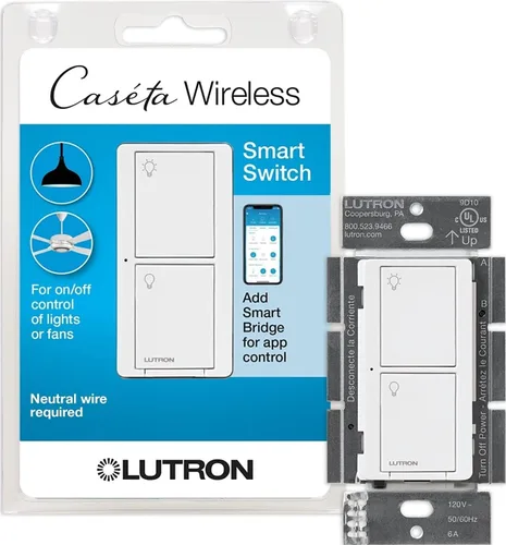Vista 20 de Lutron Caseta - Interruptor de luz inteligente original (requiere Lutron Smart Hub), para el hogar, luces LED y ventiladores, 6 amperios, un solo