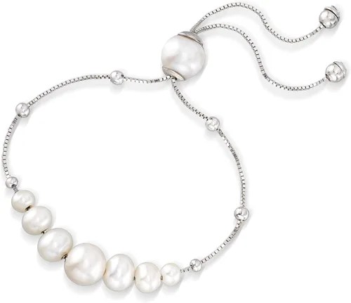 Vista 3 de Ross-Simons Pulsera bolo de perlas cultivadas de 0157-0374in en plata de ley perla no conocido