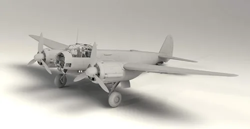 Vista 3 de ICM 48240 - Ju 88D-1, avión de reconocimiento alemán de la Segunda Guerra Mundial - Kit de modelo militar de plástico - Escala 1:48