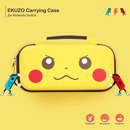 Vista 2 de EKUZO Travel Bag for Nintendo Switch Carrying Case Compatible with Console AccessoriesCute Protective Shell Handbag with Game Holder