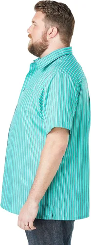 Vista 4 de KingSize Camisa deportiva de manga corta a rayas grandes y altas para hombre