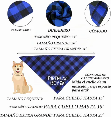 Vista 4 de STMK Decoraciones de cumpleaños para perros, sombrero de cumpleaños de perro de varios tamaños con números, bandana, corbatín, bandera, bandera