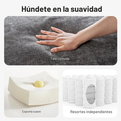 Vista 6 de Marsail Sofá cama extraíble, sofá cama tamaño Queen con colchón de espuma viscoelástica, 2 puertos de carga USB y fundas extraíbles, sofá biplaza