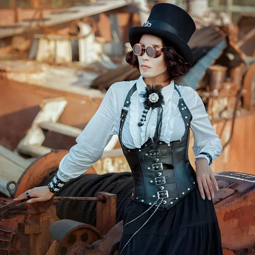 Vista 4 de Steampunk Goggles 6-Pack, Victorian Style Eyewear With Adjustable Straps, Glasses For Costumes