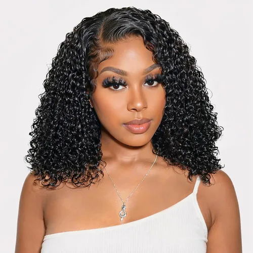 Vista 28 de Pull Go Full - Pelucas de cabello humano rizado birmano de 13 x 6 pulgadas, precortadas previamente cortadas, densidad 210, encaje frontal HD