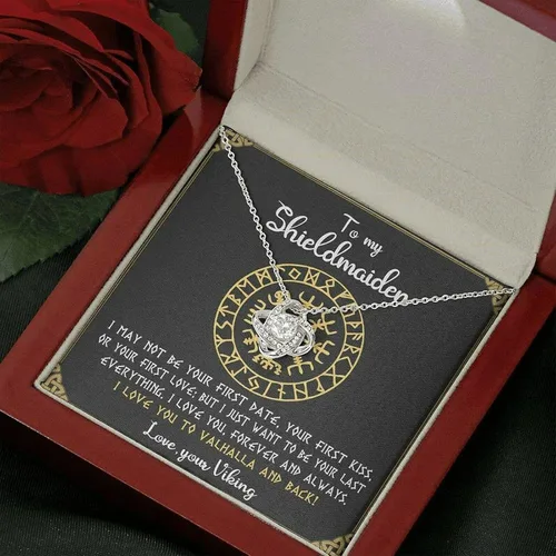 Vista 2 de Collar con colgante To My Shield Doncella para mujer, joyería nórdica vikinga, regalos para esposa, novia de marido, novio, joyería de lujo