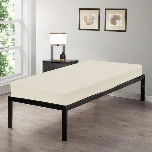 Vista 9 de Gilbins Sábana bajera ajustable de 30 x 75 pulgadas, hecha de algodón, perfecta para literas de campamento, caravanas, camas de invitados Blanco