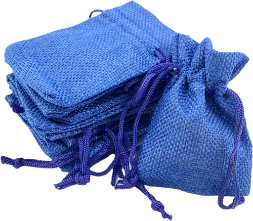Vista 27 de Palmhomee Paquete de 20 bolsas de regalo de arpillera con cordón, bolsas de joyería de lino, bolsas de yute de boda para joyas y bolsas