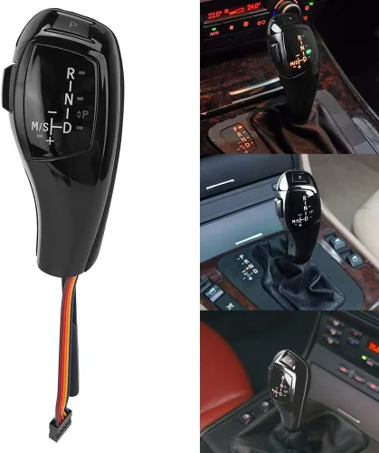 Vista 5 de Acouto Pomo de palanca de cambios automático para E46 E60 E61 Refit para coche F30 eléctrico LHD automático LED palanca de cambios Kit