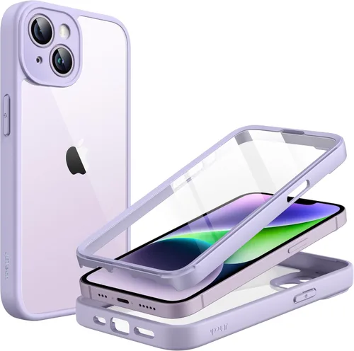 Vista 8 de JETech Funda para iPhone 14 de 6.1 pulgadas con protector de pantalla de vidrio templado integrado, protección completa de la cámara, a prueba