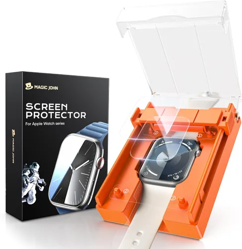 Vista 8 de MAGIC JOHN Paquete de 2 para Apple Watch SE 3 (2025) SE 2 SE Series /6/5/4 40 mm Protector de pantalla, [Tecnología de alineación automática]