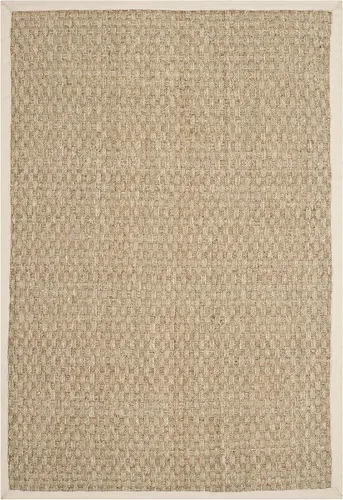 Vista 53 de SAFAVIEH Natural Fiber Collection NF114A - Alfombra de pasillo de hierba marina con patrón de tejido de cesta y borde, de 2 pies 6 pulgadas x 16