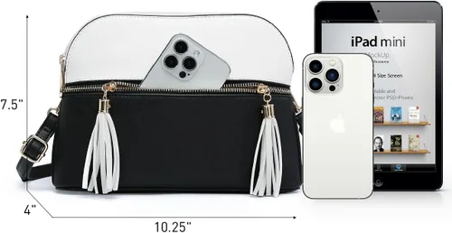 Vista 5 de Dasein - Bolso de hombro para mujer con cremallera y múltiples bolsillos