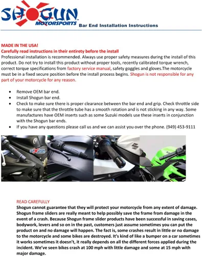 Vista 5 de Shogun Kawasaki ZX10 ZX10R ZX10RR 2016 2017 2018 2019 2020 2021 2022 2023 Negro Kit completo deslizante sin corte incluye deslizadores de marco sin