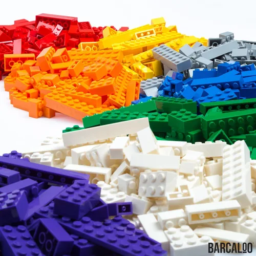 Vista 6 de Barcaloo Juego de construcción de 1000 piezas de ladrillos, 10 bloques de construcción a granel de colores clásicos, piezas genéricas