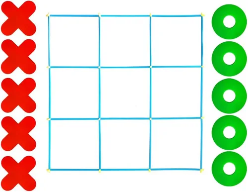 Vista 4 de RAINBOW TOYFROG Juego de Tic Tac Toe gigante, juegos grandes para interiores y exteriores, diversión en el patio trasero para niños y adultos, juego