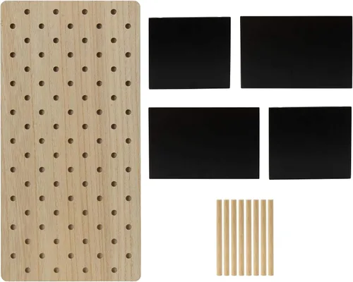 Vista 3 de MELANNCO Tablero de clavijas MDF para estantes, 20x10 pulgadas, negro