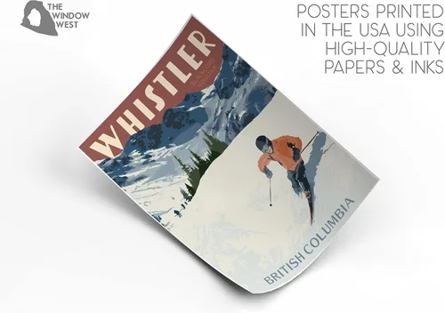 Vista 3 de Whistler Blackcomb British Columbia Ski Poster Print (Canvas, 8x10 Inches)