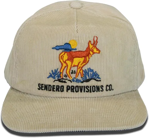 Vista 4 de Sombrero Snapback con logotipo bordado de pana Pronghorn Tan, Beige Bronceado