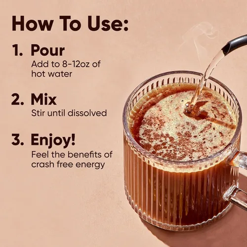 Vista 8 de IQJOE Paquetes de Café de Hongos (40 Porciones) Melena de León, Magnesio Magtein, Antioxidantes, Adaptógenos - Negro Original - Café Instantáneo