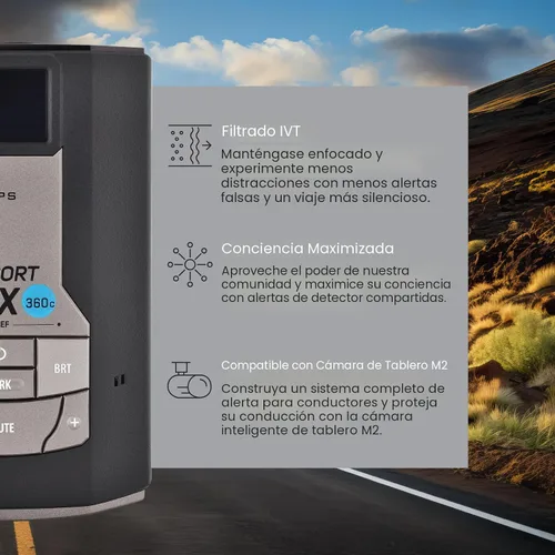 Vista 4 de Detector de radar láser Escort MAX 360c - Habilitado para WiFi y Bluetooth, protección de 360°, alcance extremo, alertas de voz, compatible