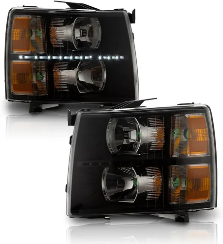 Vista 26 de G-PLUS Conjunto de faros, compatible con Chevy Silverado 2007 2008 2009 2010 2011 2012 2013 2014 Chevy Silverado parachoques faro, lente