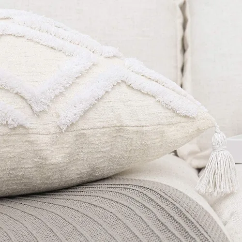 Vista 6 de PLWORLD - Funda de almohada con diseño boho de diamantes (1 unidad)