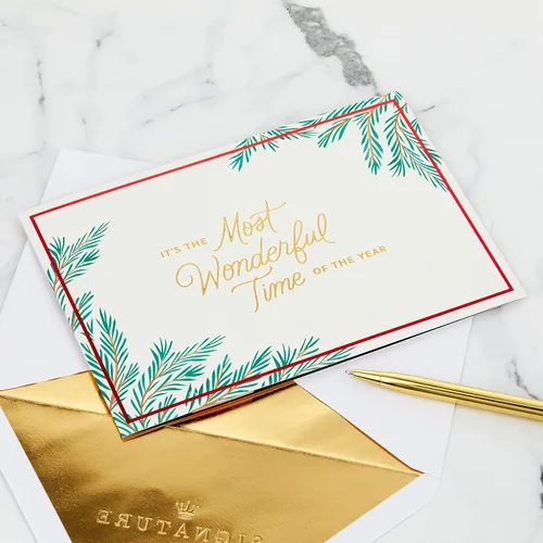 Vista 2 de Hallmark Signature Paper Wonder - Tarjeta de Navidad desplegable (corona clásica)