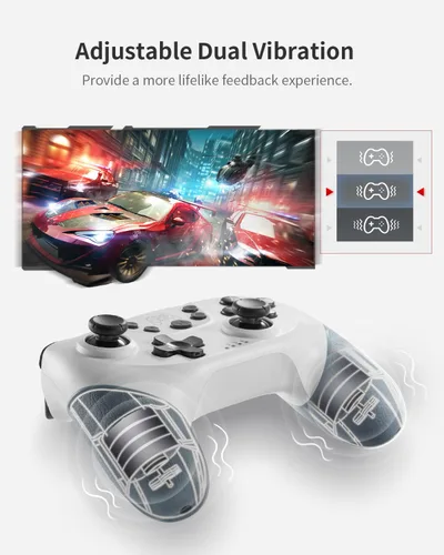 Vista 4 de Hall Effect Switch Controller, Wireless Switch Pro Controller for SwitchLiteOLED, Switch Remote Gamepad with Hall Effect Joystick, Adjustable