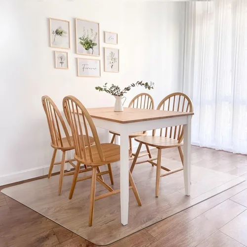 Vista 9 de Azadx - Alfombrilla pequeña de plástico transparente para silla de oficina o computadora, protectora de suelos de madera dura, fácil deslizamiento