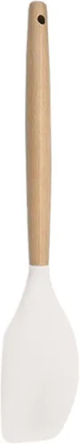 Vista 16 de Juego de utensilios de cocina de silicona con mango de madera, utensilios de cocina de silicona antiadherentes, juego de espátula blanca, cuchara