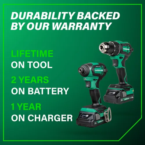 Vista 11 de Metabo HPT Kit combinado de taladro conductor inalámbrico sin escobillas multivoltios de 18 V y destornillador de impacto, kit de herramientas