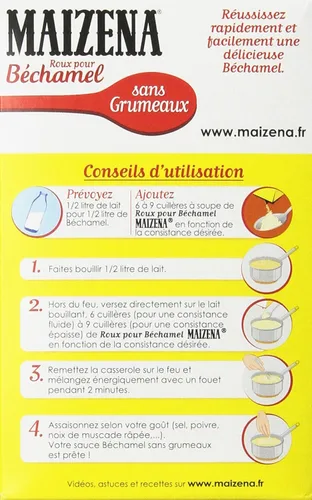 Vista 2 de Maizena French Roux pour Bechamel - Mezcla de salsa bechamel instantánea - 8.82 oz.