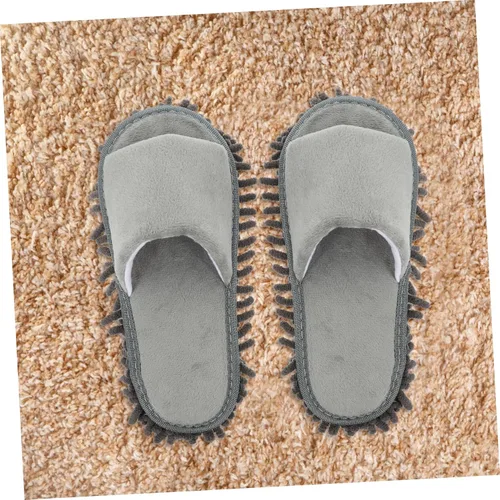 Vista 8 de CHILDWEET 2 pares de pantuflas reutilizables con material de chenilla, suaves y prácticas, cubiertas de zapatos de limpieza para el hogar, se
