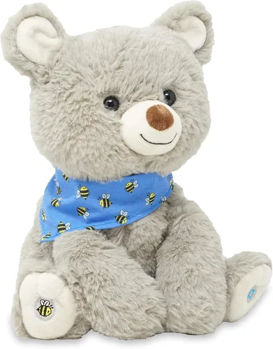 Vista 6 de Cuddle Barn My Bear Coby - Animal de peluche animado de oso de peluche, canto gris de 11 pulgadas