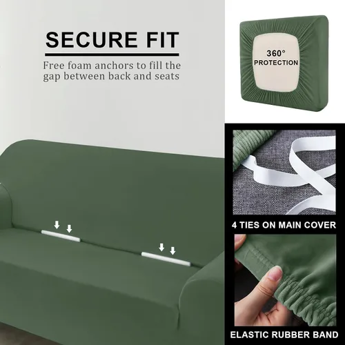 Vista 3 de Funda para Sofá de Terciopelo, Fundas Elásticas para Sofá para Funda Principal Separada/Respaldos y Cojines de Asiento, Funda para Sofá, para Fundas