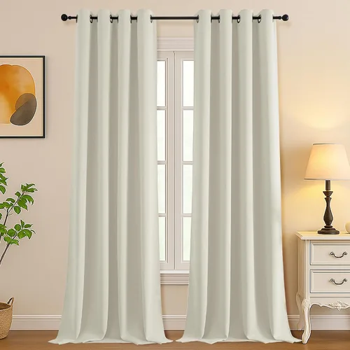 Vista 28 de Simplebrand Juego de 2 paneles de cenefa aguamarina para ventana de cocina de 14 pulgadas de largo, cortinas de oscurecimiento de habitación