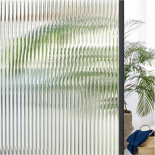 Vista 21 de Coavas Película de privacidad de ventana a rayas esmeriladas para vidrio de Adhesivo estático, sin pegamento, extraíble, bloqueo UV, control