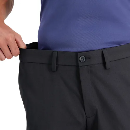 Vista 3 de Haggar Cool 18 Pro - Pantalón casual de cintura súper flexible con parte frontal plana y ajuste delgado para hombre Gris oscuro (Dark Grey Heather)