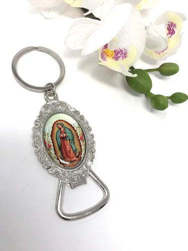 Vista 3 de 12 llaveros de plata con abrebotellas, recuerdos de mi bautizo, primera comunión, regalo de memoria, 12 uds