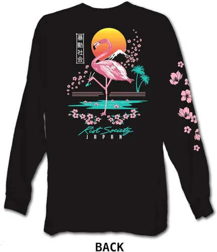 Vista 3 de Riot Society Camiseta de manga larga para hombre con estampado gráfico y bordado