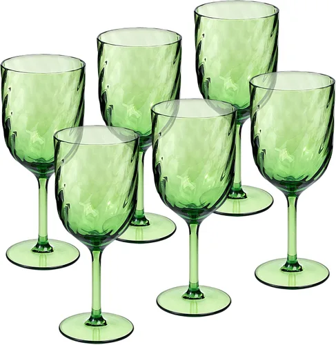 Vista 6 de KOXIN-KARLU Vasos de vino con tallo de plástico irrompibles clásicos de 14 onzas, vasos de acrílico multiusos, juego de 6 transparentes