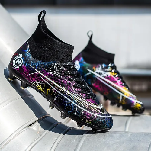 Vista 3 de JUNNMRE Zapatos de fútbol unisex para hombre y mujer, zapatos de fútbol juveniles, zapatos de fútbol de alta calidad, para exteriores e interiores