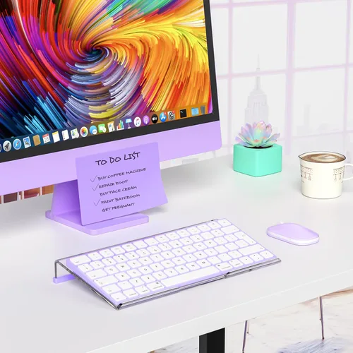 Vista 9 de Richboom Soporte de teclado de computadora para escritorio, 11.8 pulgadas, pequeño elevador de teclado acrílico transparente, 78 teclas, elevador