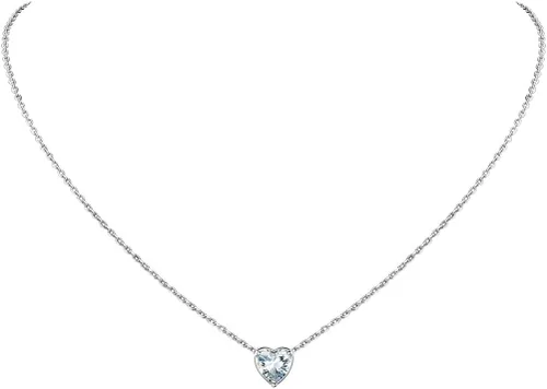 Vista 8 de Suplight 925 Sterling Silver Heart/Round Birthstone Necklaces for Women 01. Enero (Garnet)